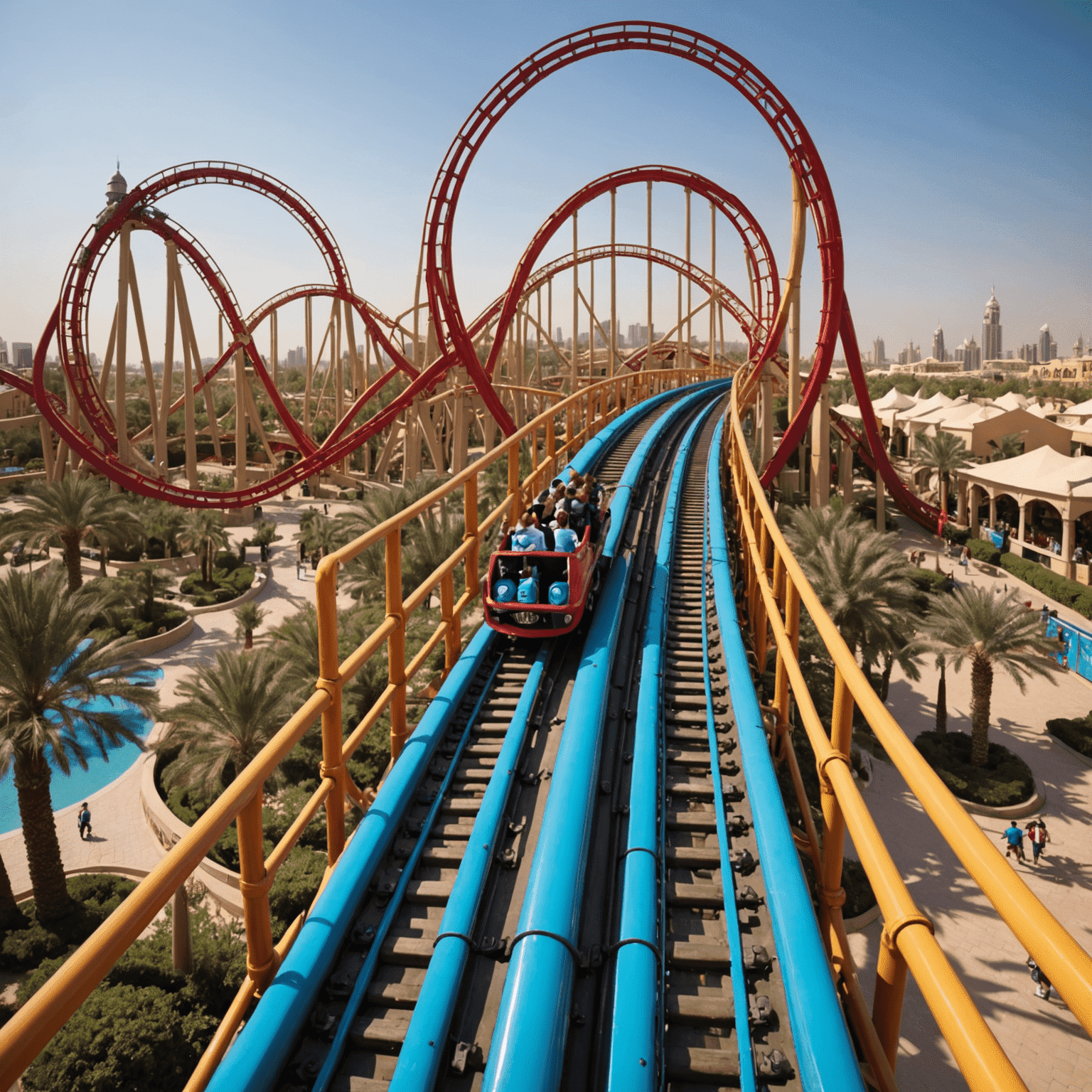 Exciting roller coaster at a Dubai theme park