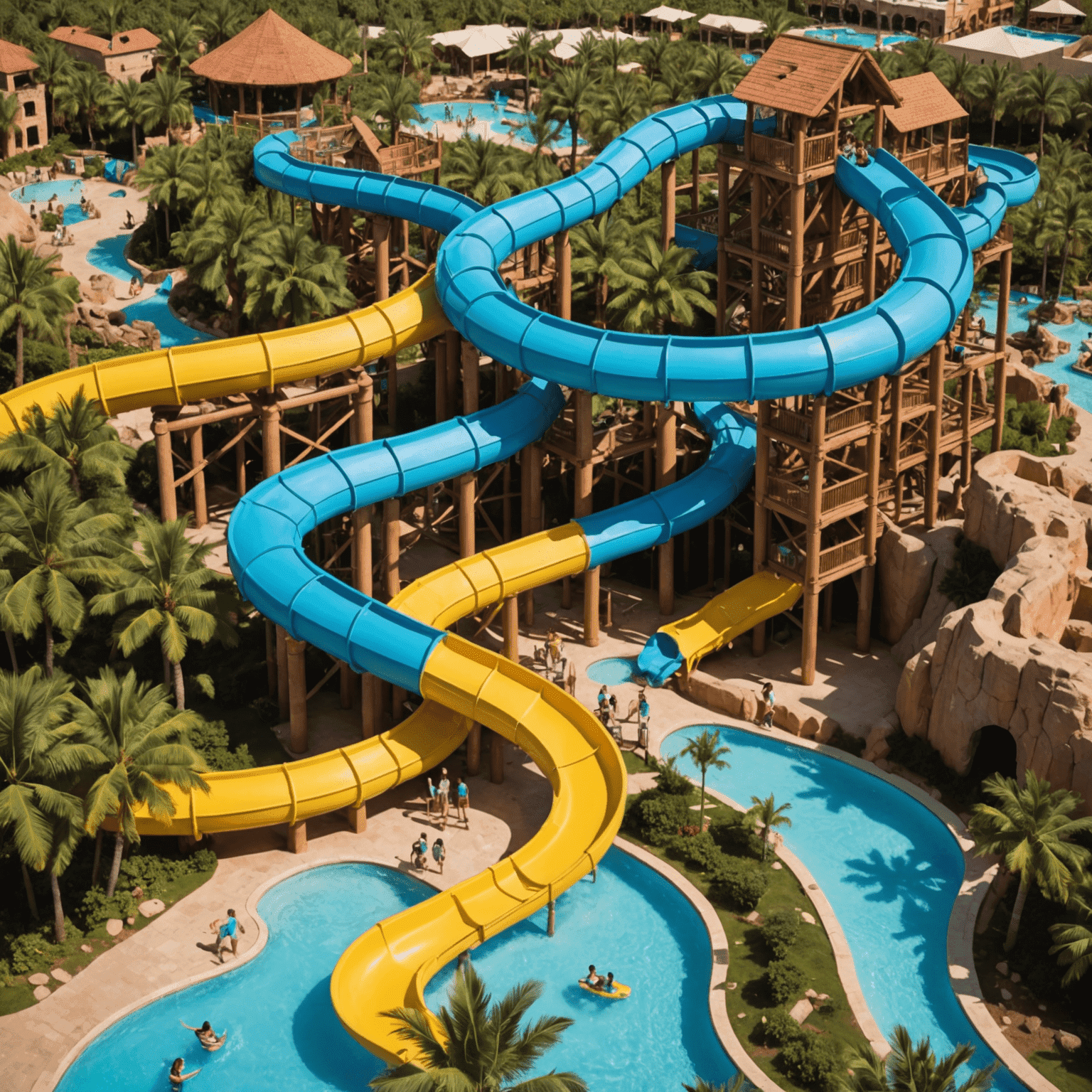 Exciting water slides and attractions at Aquaventure Waterpark